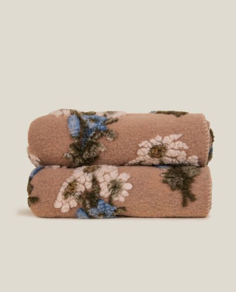Плед BUNCH OF FLOWERS BEIGE, 150x200 см шерсть 55% полиэстер 45%, 1070г FRATI HOME
