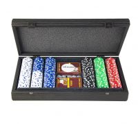 POKER SETНабор для покера (карты 300 шт ) черный, корпус дерево 39х22 см
