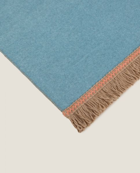 Плед Frati SOFT BAMBOO PAVONE с тесьмой Rousseau бирюзовый, 160х200 см, бамбук 40% полиэстер 60%, 820г

