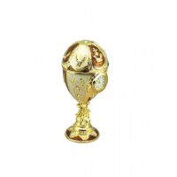 Faberge egg yellow Музыкальная шкатулка ЯйцоФаберже с часами, ?6x13 , золото, металл, мелодия 'К Э