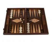 BACKGAMMONНарды с боковыми стойками, отделка орех + дуб, ручная работа, 30x20 см