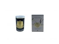 CHAMPAGNE ROSEСвеча 75 гр, черный стаканчик, золотой декор, ВхШхД 11х7,5х7,5см соевый воск, время