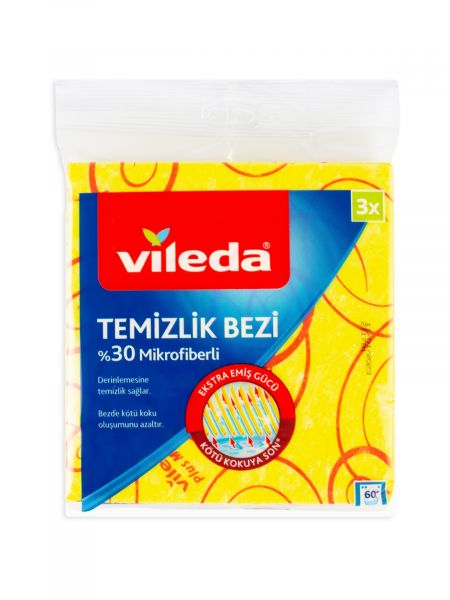 Салфетки вискозные +30% микрофибра 3шт VILEDA