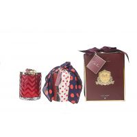 HERRINGBONE RED Свеча большая, платок, 600 гр, соевый воск, время горения 100 ч ВхШхД 21х17х17 см