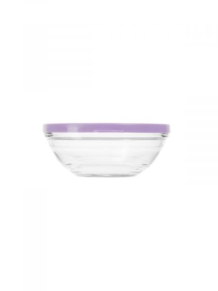 Салатник FRESHBOX 500мл 14см круглый с фиолетовой крышкой Duralex