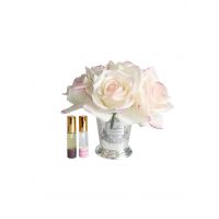 SEVEN ROSE Pink blush Букет роз цвет бледно розовый , ваза металл, 2 спрея ВхШхД 21х17х17 см