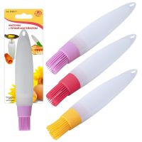 Кисточка с ручкой-контейнером 18.5см 30мл силиконовая МУЛЬТИДОМ