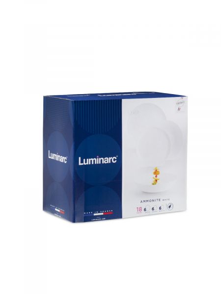 Набор столовый АММОНИТ белый 18пр LUMINARC
