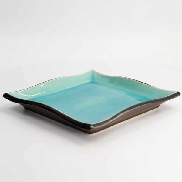 Тарелка Glassy Turquoise 22.2x22.2x3.2 см, керамика TOKYO DESIGN