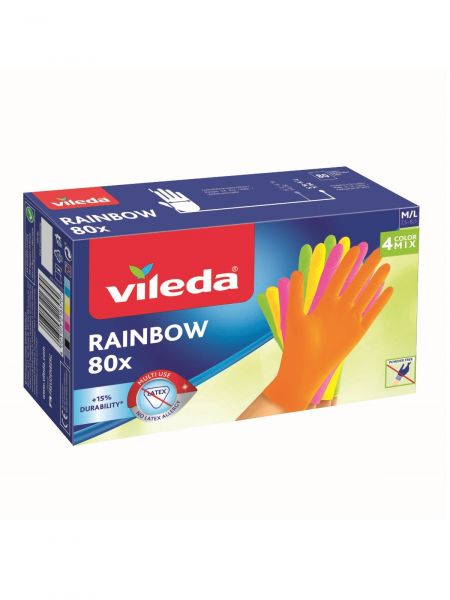 Перчатки Радуга одноразовые нитриловые 80шт M/L VILEDA