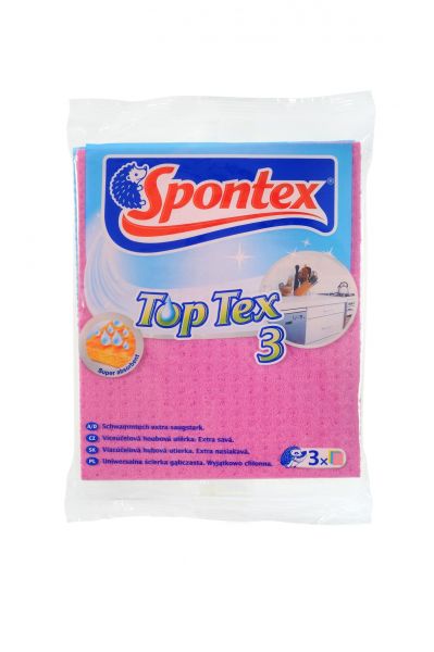 Салфетка губчатая TOP TEX 15.5х18.5см 3шт SPONTEX