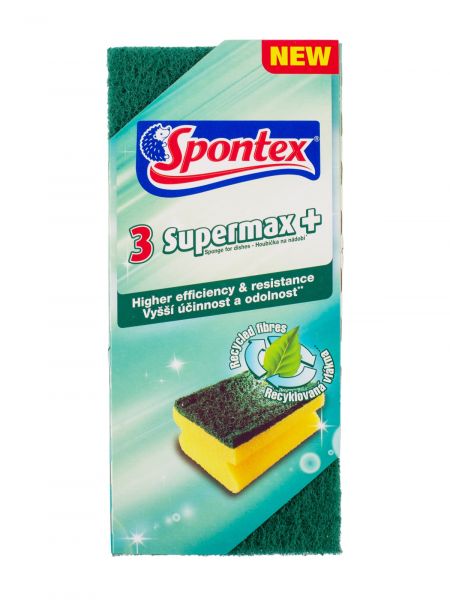 Губка для посуды SUPERMAX+ 3шт SPONTEX