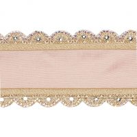 MIRROR TRIM EDGE RIBBON PNК/GLD Лента с зеркалами, розовый с золотом шир 10см длина 5м