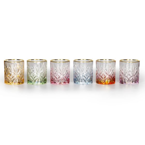 MELODY GOLD TUMBLERНабор стопок 6 шт, хрусталь, золото 24К , H.4