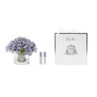 Hydrangeas BlueБукет гортензий, голубой, серебряный декор, 2 спрея по 5 мл
