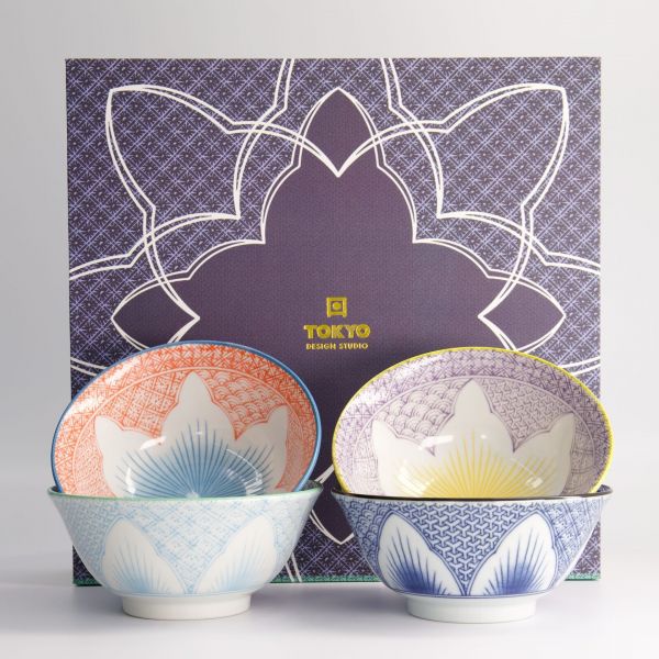 Набор тарелок Tokyo Design Lily Flower 4 шт 14.8х6.8 см, 550 мл фарфор TOKYO DESIGN

