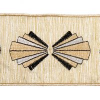 ART DECO LINEN RIBBON Лента лен с вышивкой ар деко кремовый ширина10 см длина 5 м