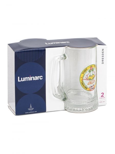 Набор кружек для пива ДРЕЗДЕН декорированных 2шт 500мл LUMINARC