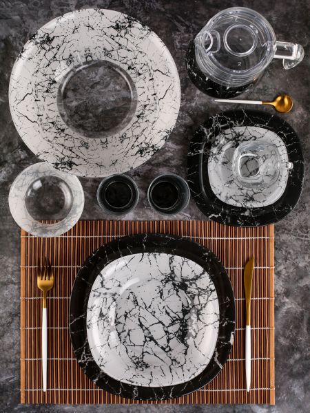 Набор столовый CARINA MARBLE BLACK 44 предмета LUMINARC
