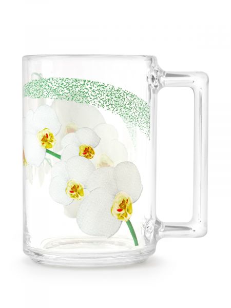Кружка ФИТНЕС Микс декоров Цветы (Бергамот. Белая Орхидея. Уотер колор. Латон) 320мл LUMINARC