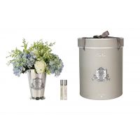 Grand Summer Posy BlueДиффузор букет розы с гортензиями, ,бело-голубой, серебряная ваза, металл, с