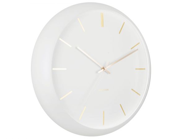 Часы настенные Karlsson GLOBE white, белый, металл, стекло 40х40х12 см, бесшумный механизм, батарейка 1x AA (не входит в комплект) Present Time
