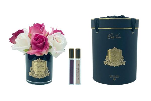 Розы ROSE MAGENTA BLUSH GOLD ярко-розовые и бледно-розовые, золотой декор