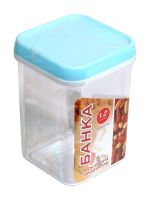 Банка для сыпучих продуктов квадратная 1.2л ПОЛИМЕРБЫТ
