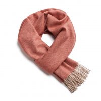 FISHBONE RUSTY ORANGEШарф, ткань в ёлочку,45х200 100% беби альпака