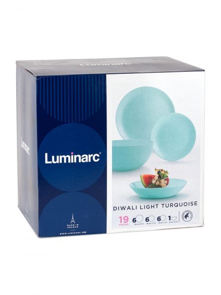 Набор столовый ДИВАЛИ ЛАЙТ ТЮРКУАЗ 19пр LUMINARC