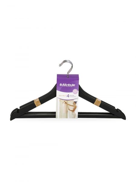 Набор вешалок универсальных SILUET BLACK 4шт ATTRIBUTE