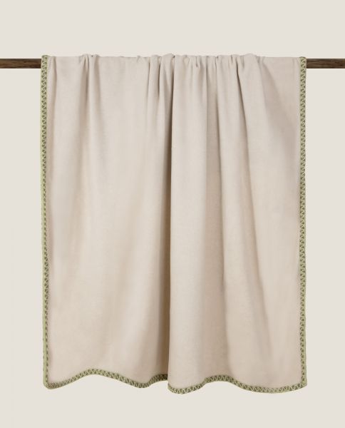 Плед Frati SOFT BAMBOO NOCCIOLA с тесьмой Coco, бежевый, 160х200, бамбук 40% полиэстер 60%, 910г