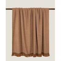 Плед Frati SOFT BAMBOO BISCOTTO с тесьмой Matisse, желто-коричневый, 160х200, бамбук 40% полиэстер 6