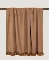 Плед Frati SOFT BAMBOO BISCOTTO с тесьмой Matisse, желто-коричневый, 160х200, бамбук 40% полиэстер 6