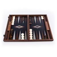 BACKGAMMON Нарды с боковыми стойками, 48x30 см, рисунок венге + дуб, ручная работа,