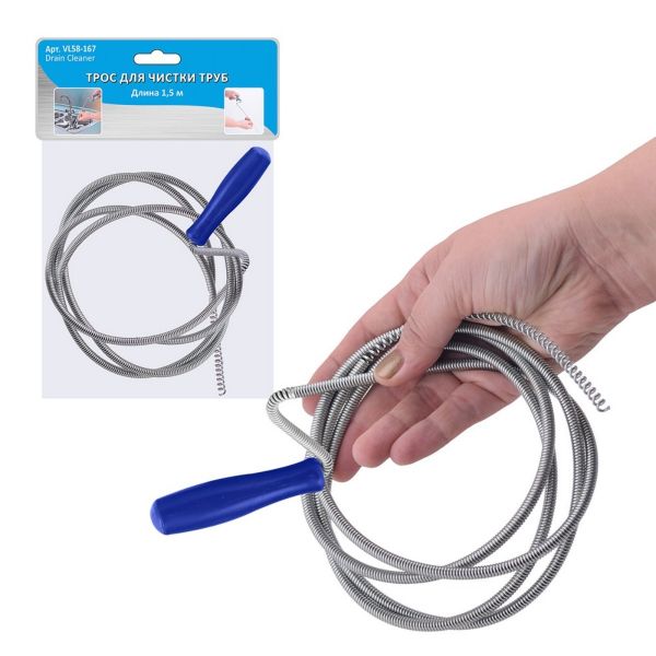 Трос для чистки труб 1.5м МУЛЬТИДОМ