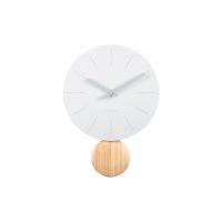 Часы настенные Karlsson ARLO PENDULUM с маятником, белый, сталь, 30х41х1.5 см, бесшумный механизм, батарейка 1x AA (не входит в комплект) Present Time