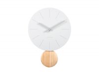 Часы настенные Karlsson ARLO PENDULUM с маятником, белый, сталь, 30х41х1.5 см, бесшумный механизм, батарейка 1x AA (не входит в комплект) Present Time
