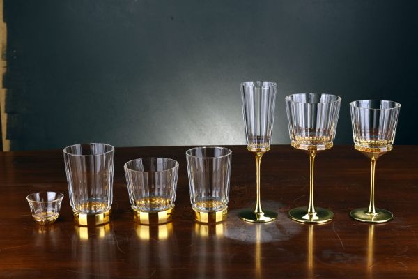 Набор стаканов MACASSAR TUMBLER6шт, хрусталь, золото 24К , H.13