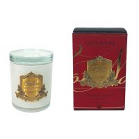 Свеча JOUR DE NOEL 450 гр , белый стакан, золотой декор ВхШхД 16х10,5х10,5 см время горения 100 ч