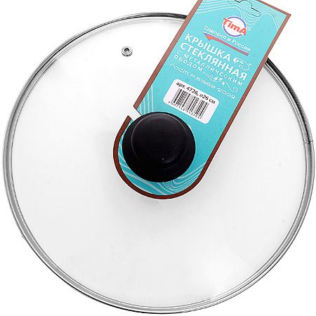 Крышка стеклянная с металлическим ободком 26 см TimA