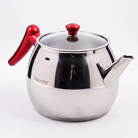 Чайник металлический 2 л Hascevher Buse, нержавеющая сталь/пластик/стекло 800-301
