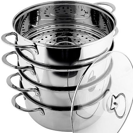 Мантоварка 4-х-ярусная 7.6 л, 30 см, 5 предметов, нержавеющая сталь 31074 MAYERBOCH