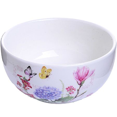 Супница керамическая 580 мл Бабочки доломит 25626 LORAINE