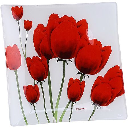 Набор тарелок из 7шт 'Аркофам' Красные тюльпаны