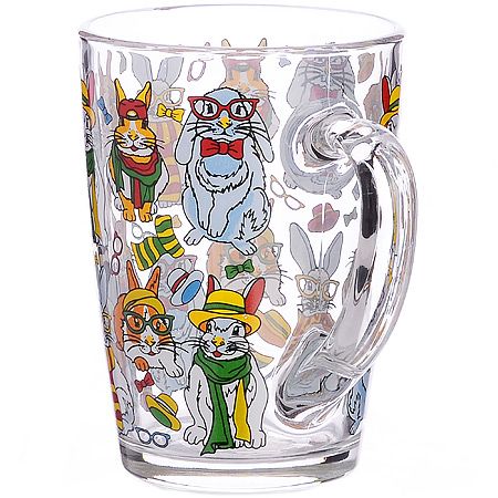 Кружка для чая 300 мл 'Зайцы хипстеры' 334-Д8 Гусь-Хрустальный