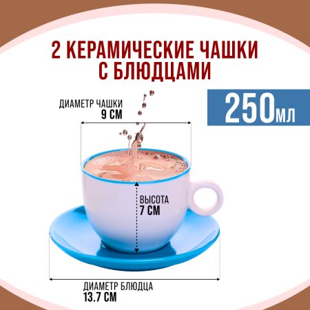 Чайный набор 4 предмета Loraine ГОЛУБОЙ LORAINE