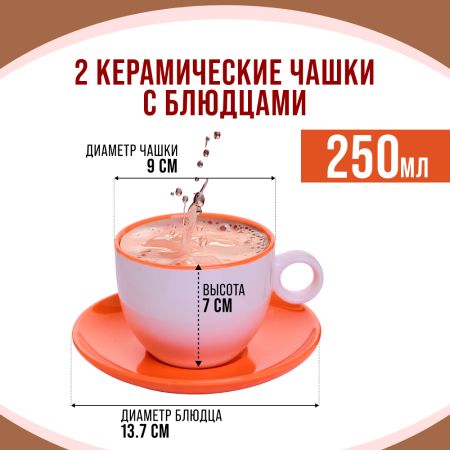 Чайный набор 4 предмета Loraine ОРАНЖЕВЫЙ LORAINE