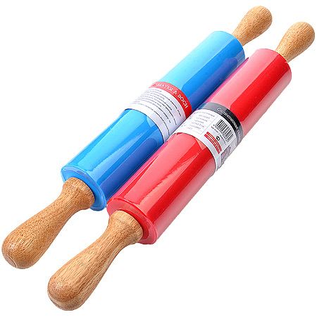 Скалка силикон деревнная ручка 43,5x2 см Mayer&Boch цвета в ассортименте