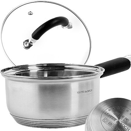 Ковш 2 л, нержавеющая сталь, с крышкой, силиконовая ручка 30997-4 MAYERBOCH